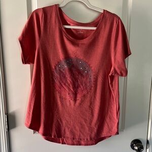 Lucky Brand Red Graphic Short Sleeve Tee